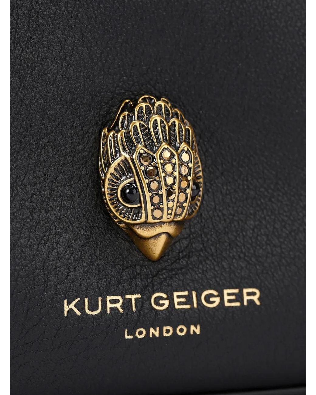 Kurt Geiger Black Sloane Eagle-Head Leather Shoulder Bag