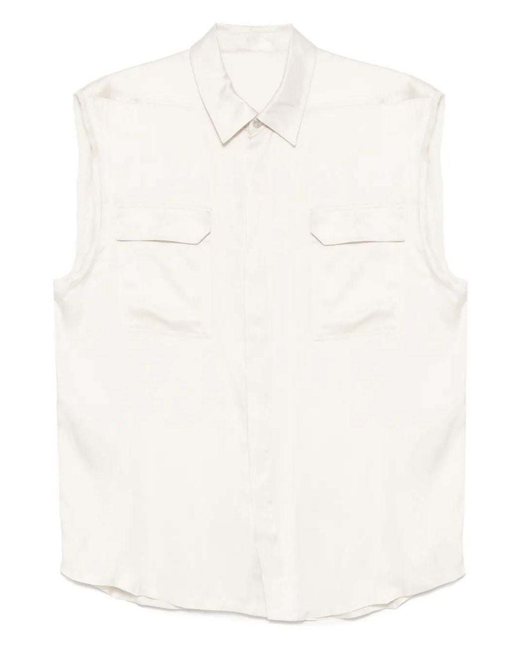 Rick Owens White Jumbo Shirt for men