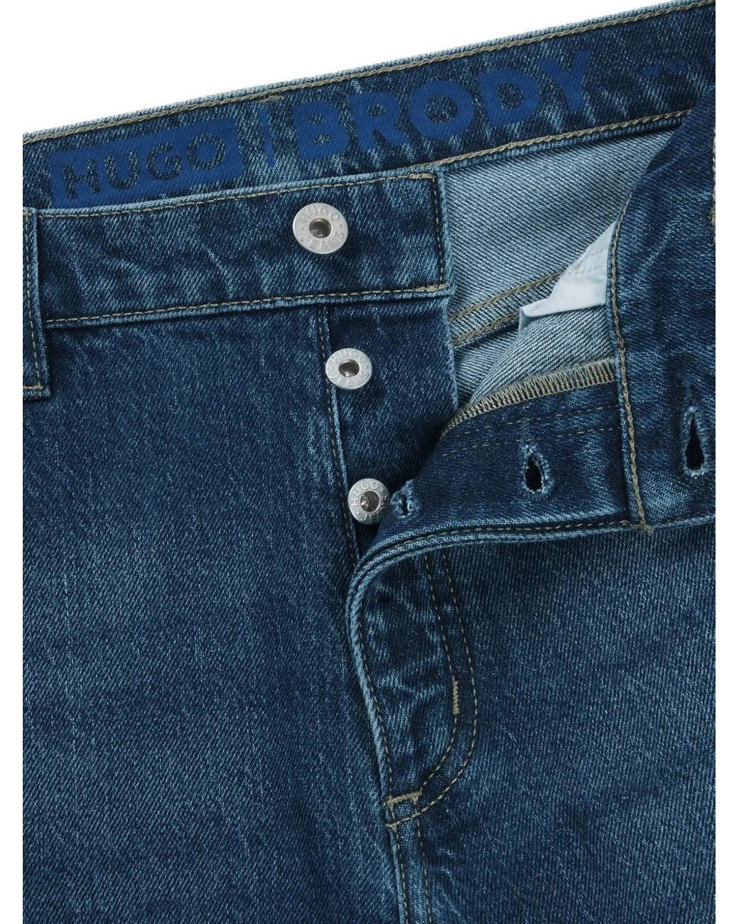 HUGO Blue Straight-Leg Jeans for men