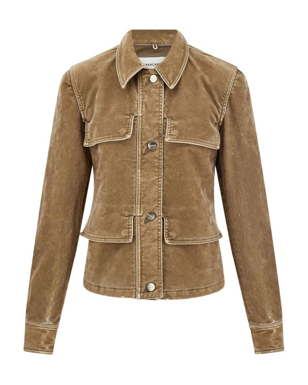 Ferragamo Green Flap-Pocket Jacket