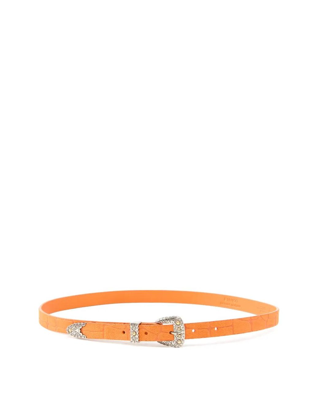 Pinko Orange Gürtel Mit Kroko-Effekt