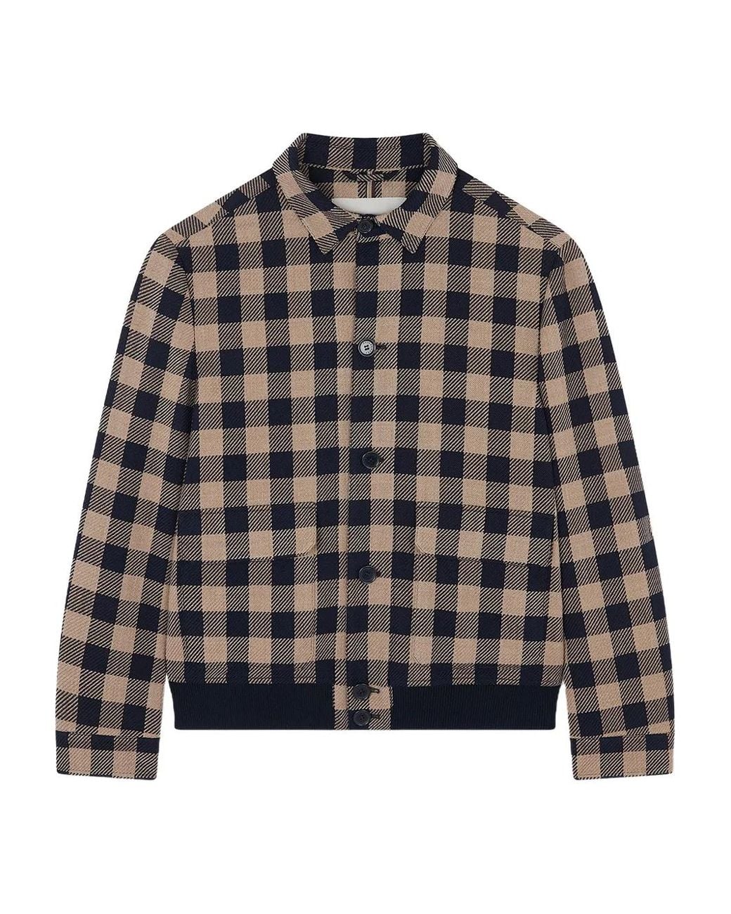 Paul & Shark Gray Check-Pattern Blouson for men