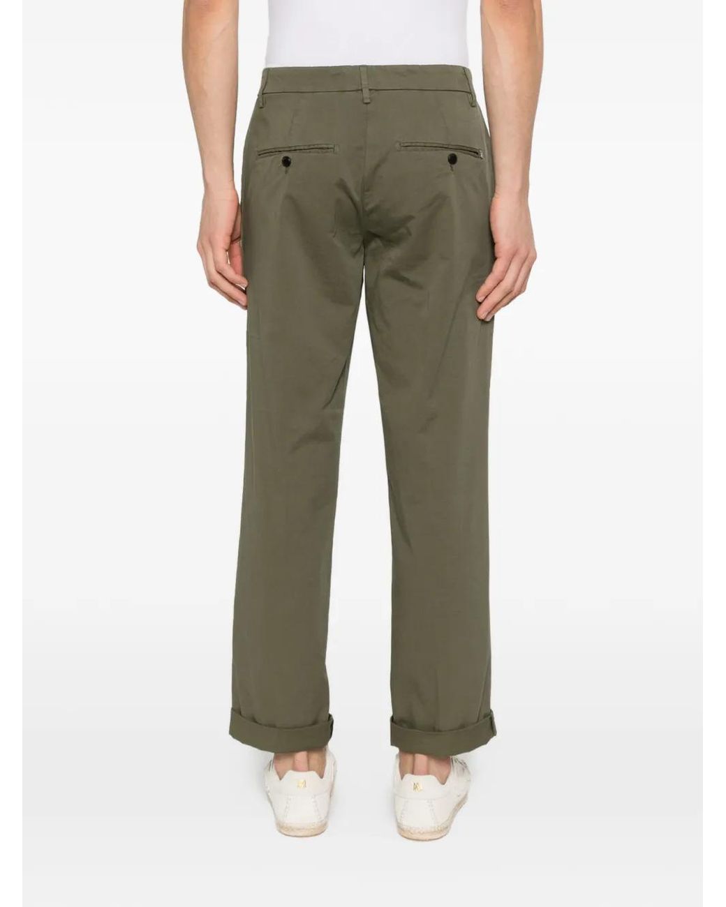 Dondup Green Cuffed Trousers for men