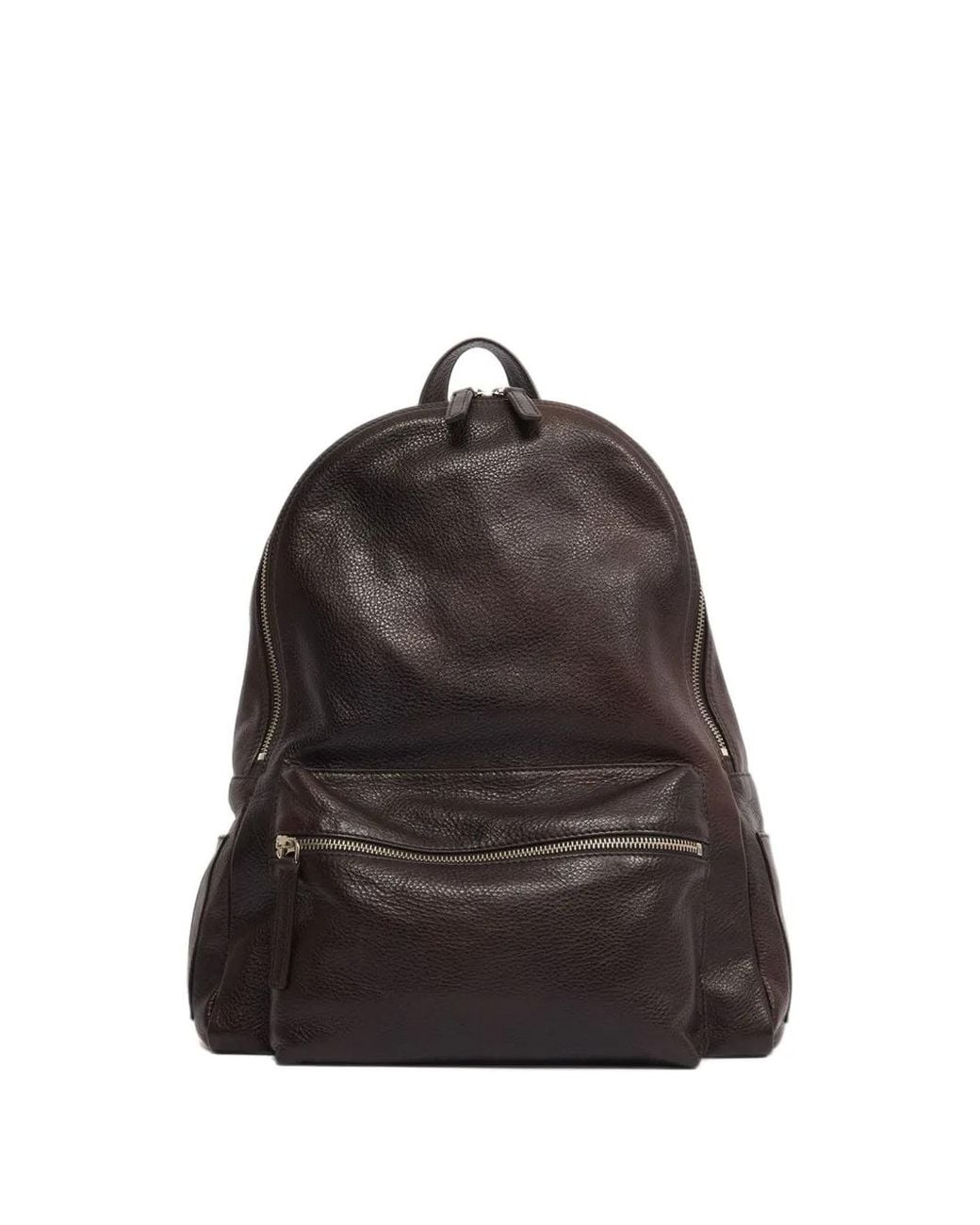 Orciani Brown Laio Lagoon Leather Backpack for men