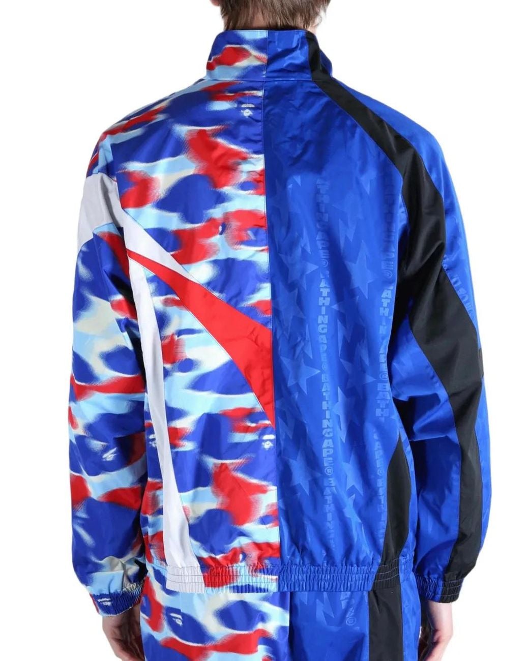 A Bathing Ape Blue Camouflage-Print Panelled Jacket for men