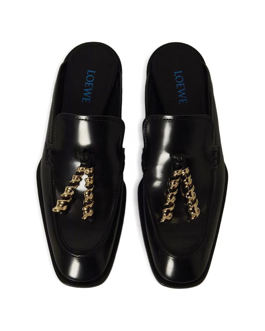 Loewe Black Square-Toe Mules