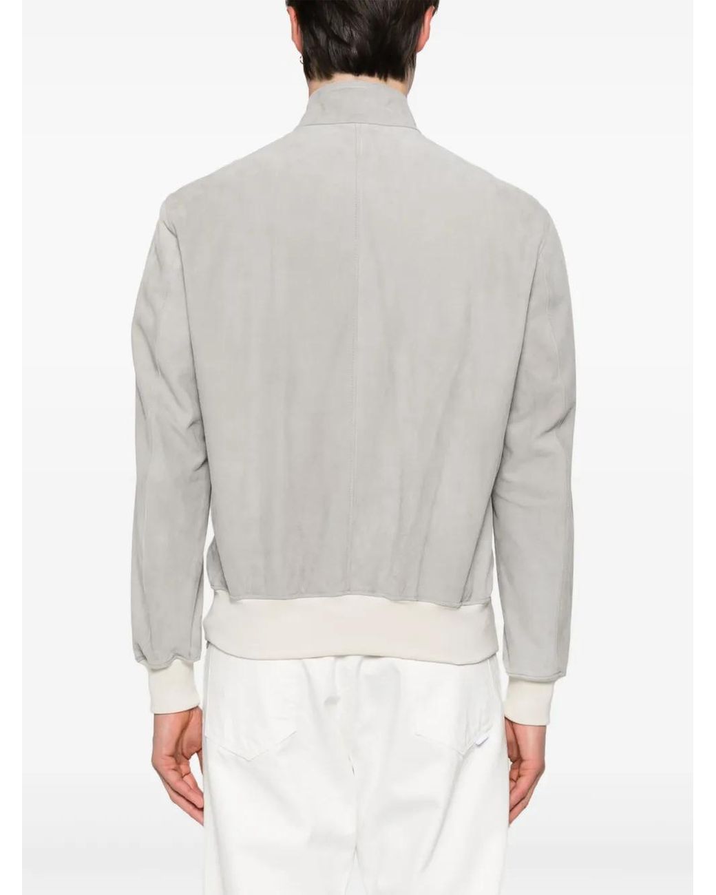 Eleventy Gray Suede Jacket for men
