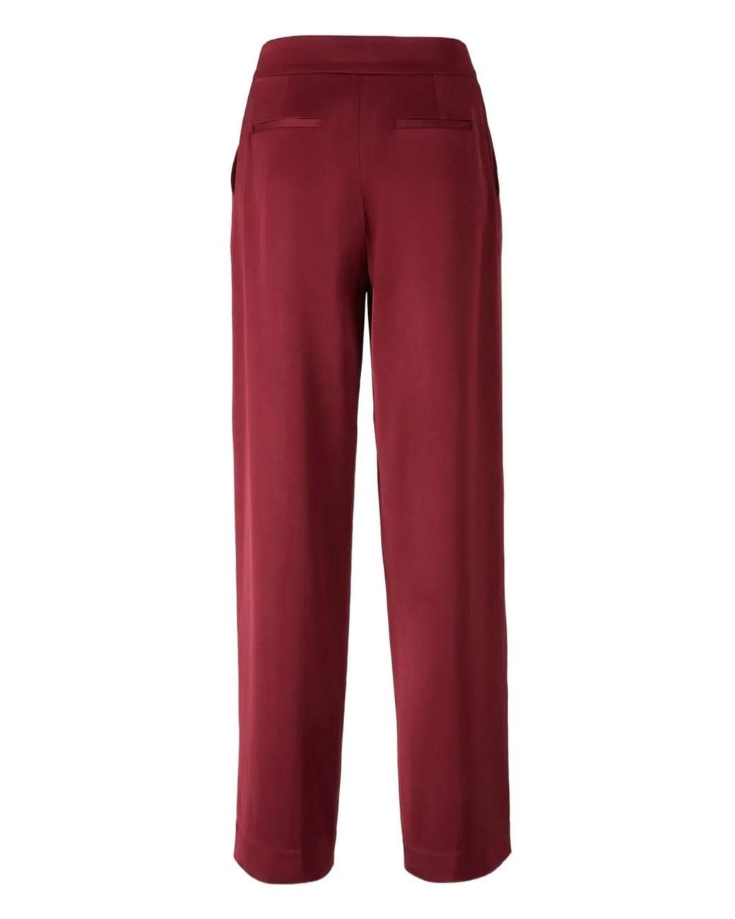 Jonathan Simkhai Red Pleated Wool Trousers