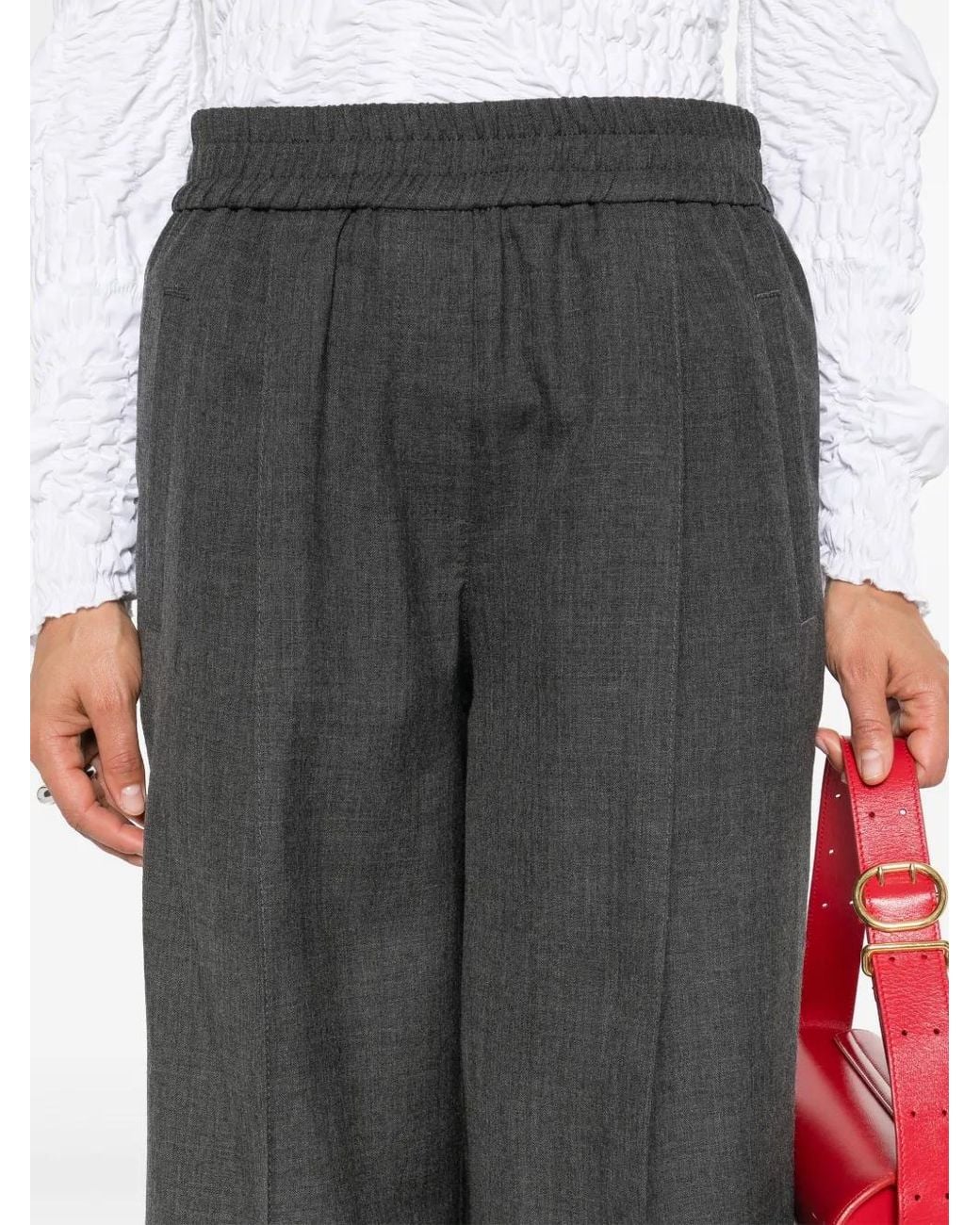 Brunello Cucinelli Gray Wide Leg Pants