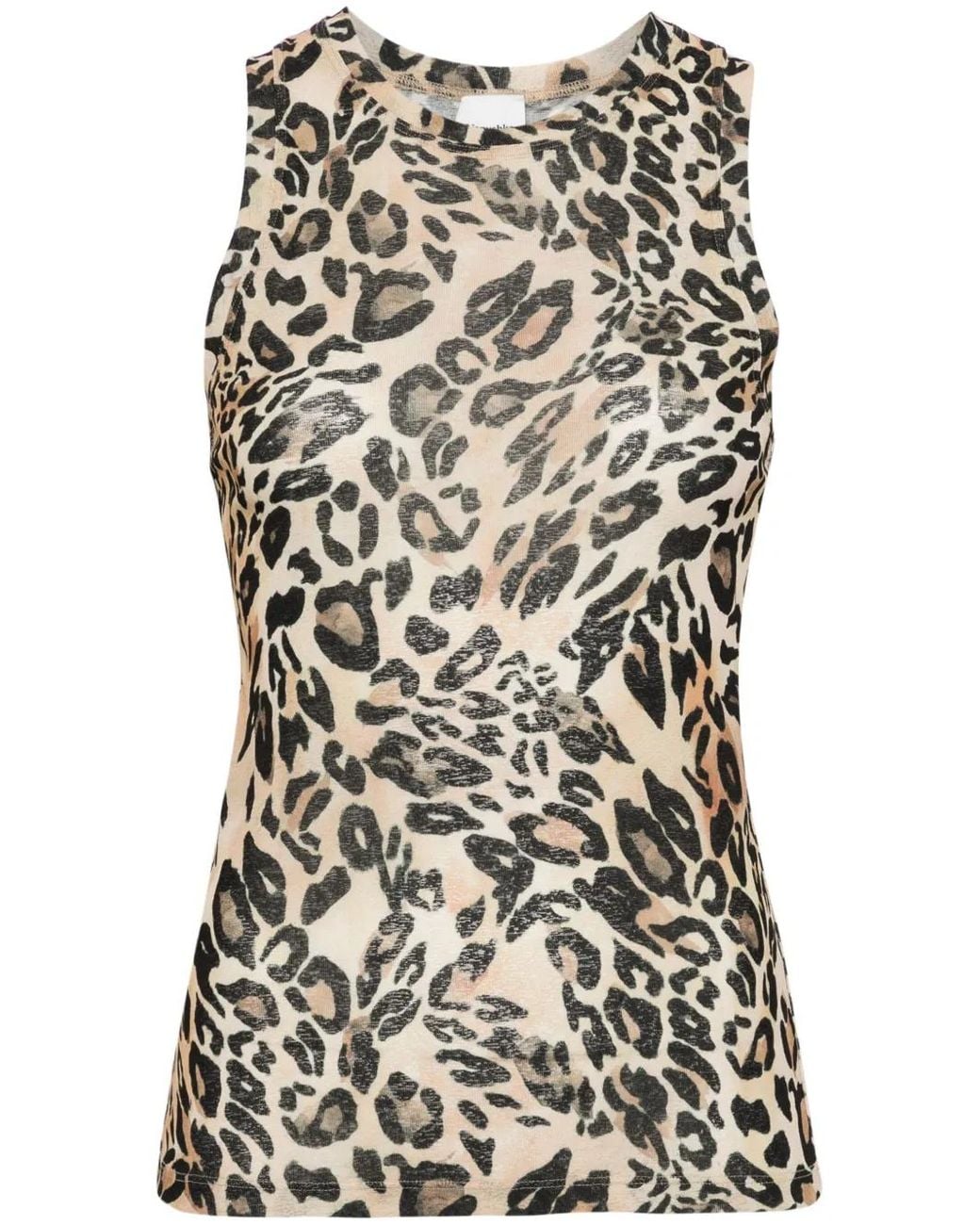 Nanushka Black Anneke Leopard-Print Tank Top