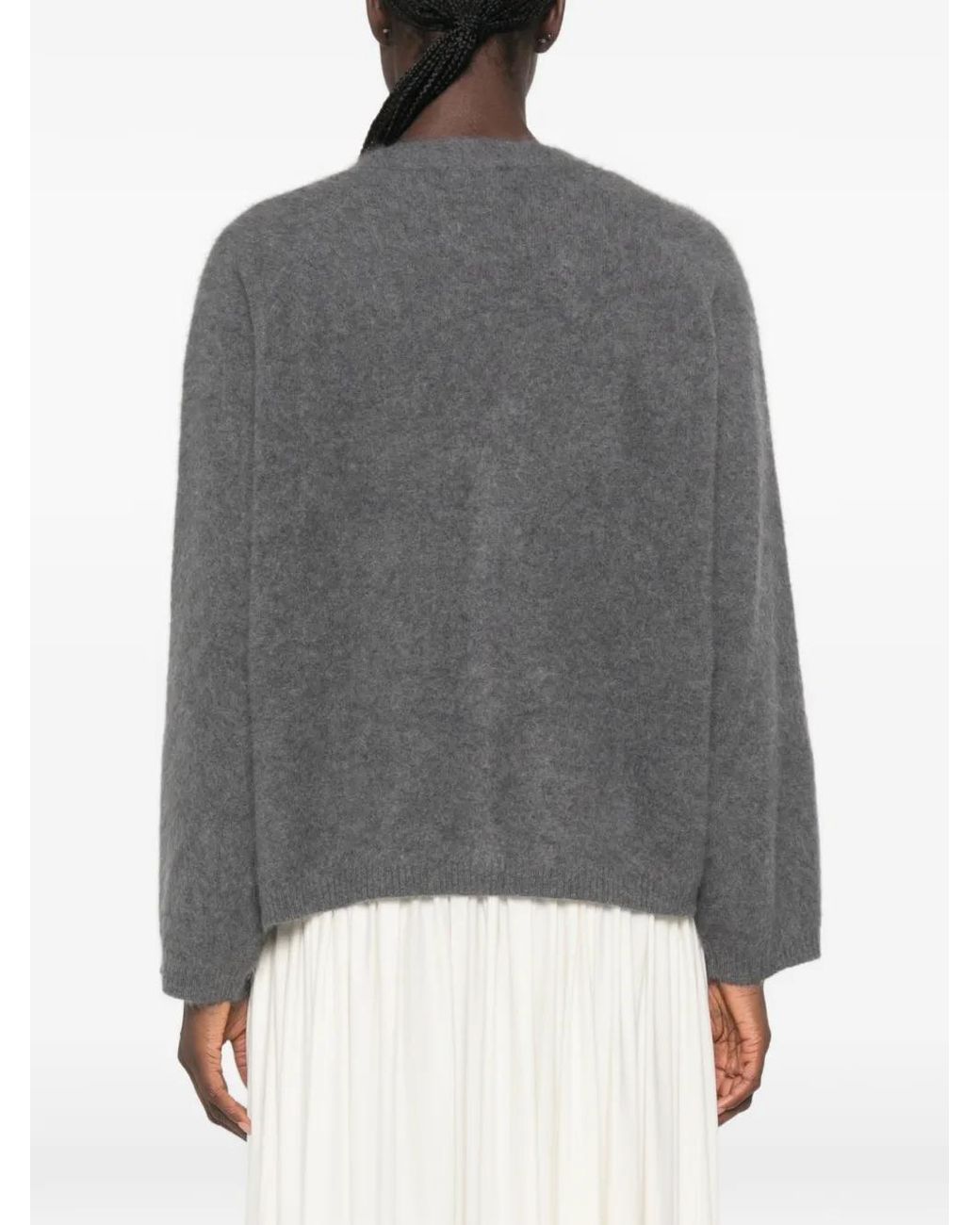 Le Petite Pulle Gray V-Neck Button-Up Cardigan