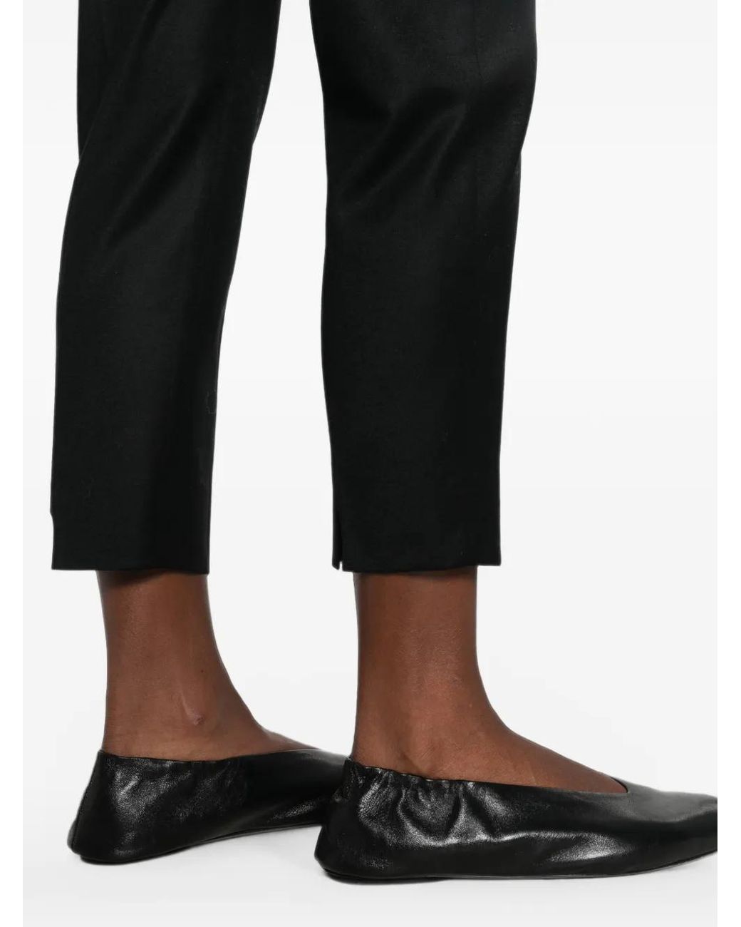 Berwich Black Pressed-Crease Cropped Trousers