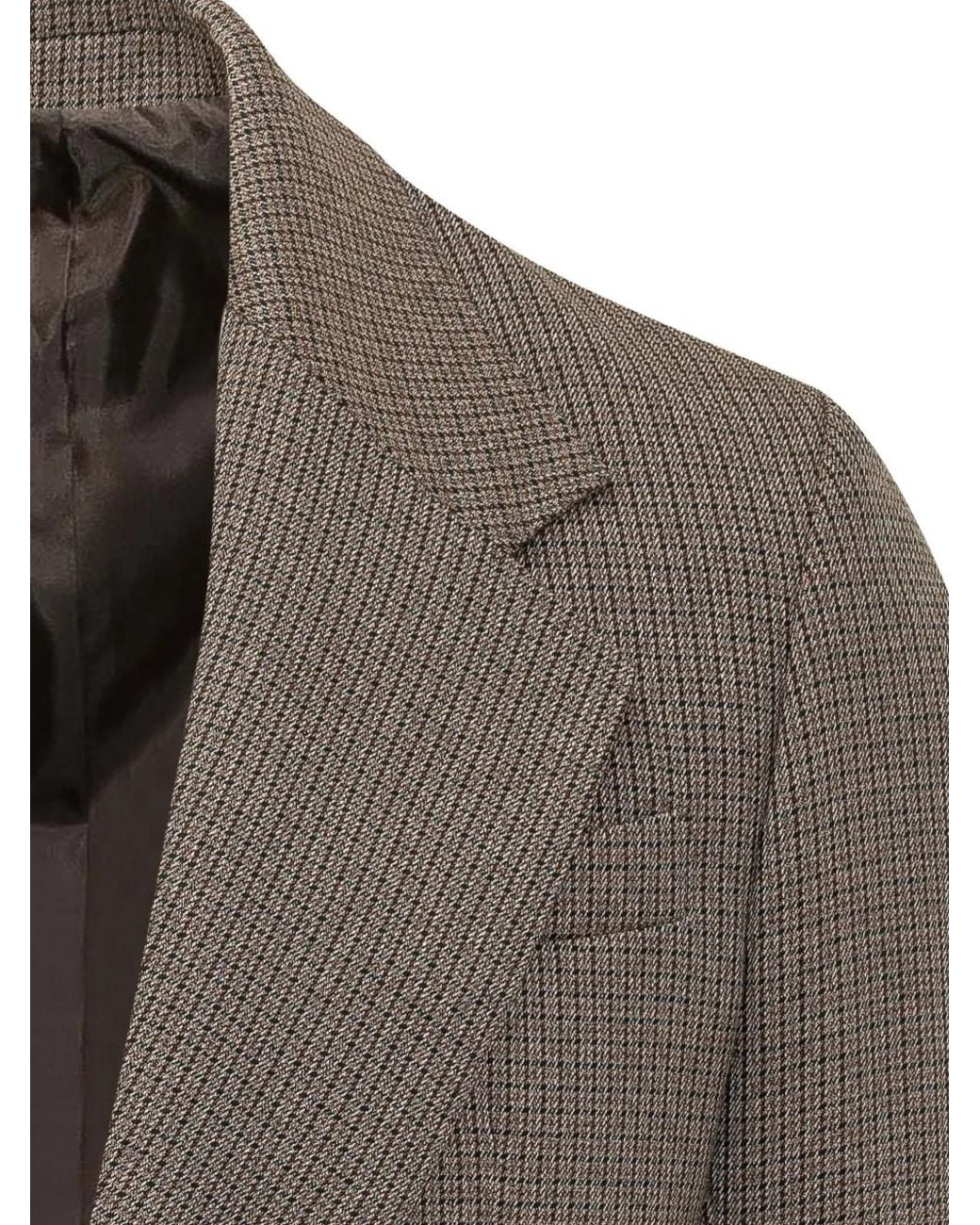 MARSĒM Gray Double-Breasted Micro-Check Jacket for men