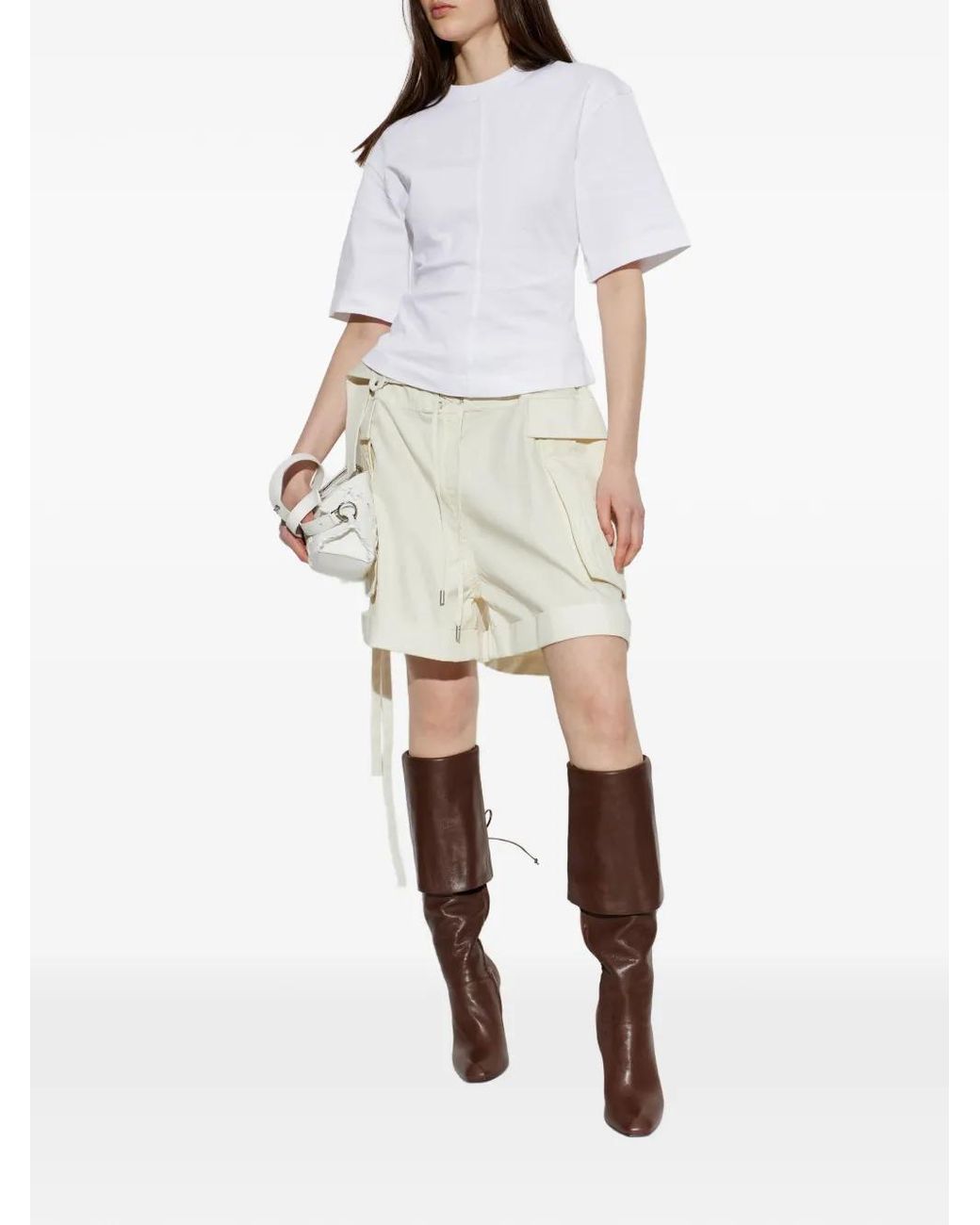 McQueen White Oversized Cargo Shorts