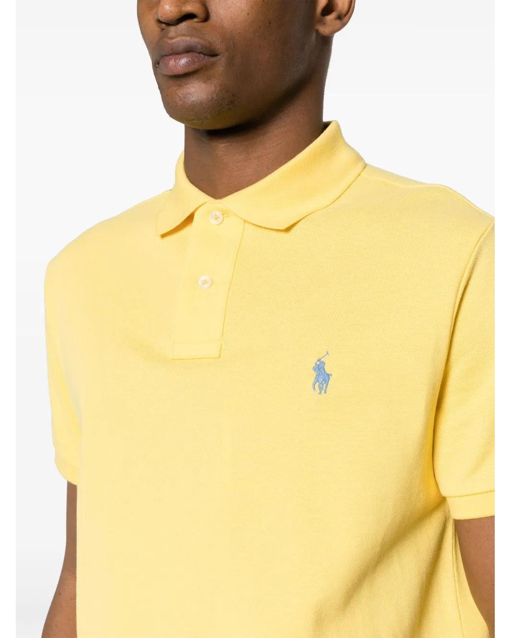 Polo Ralph Lauren Yellow Polo-Pony-Embroidery Polo Shirt for men