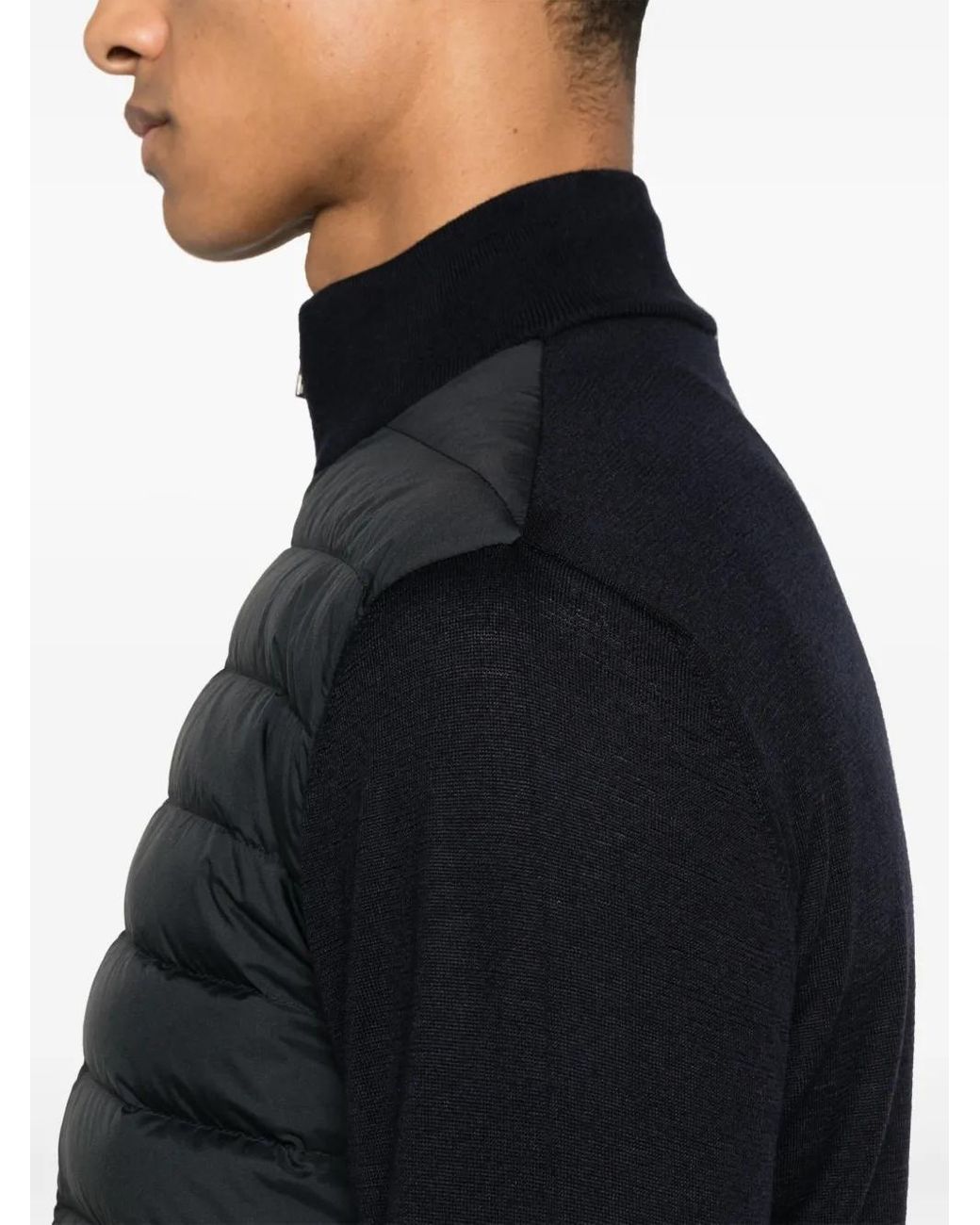 Herno Black Zip-Up Padded Cardigan for men