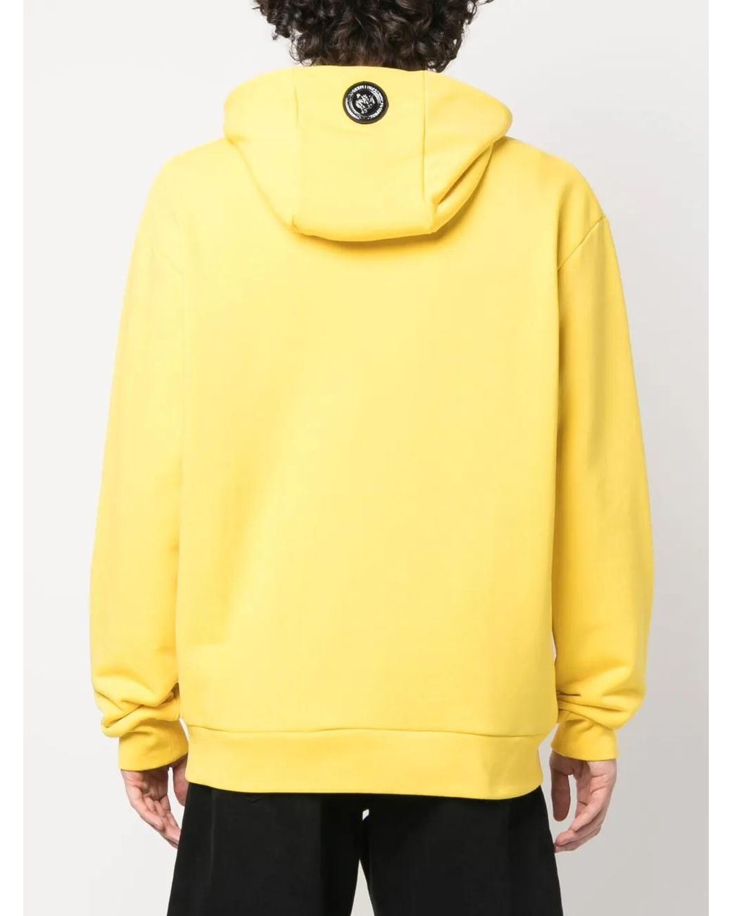 Philipp Plein Yellow Logo Tiger-Print Hoodie for men