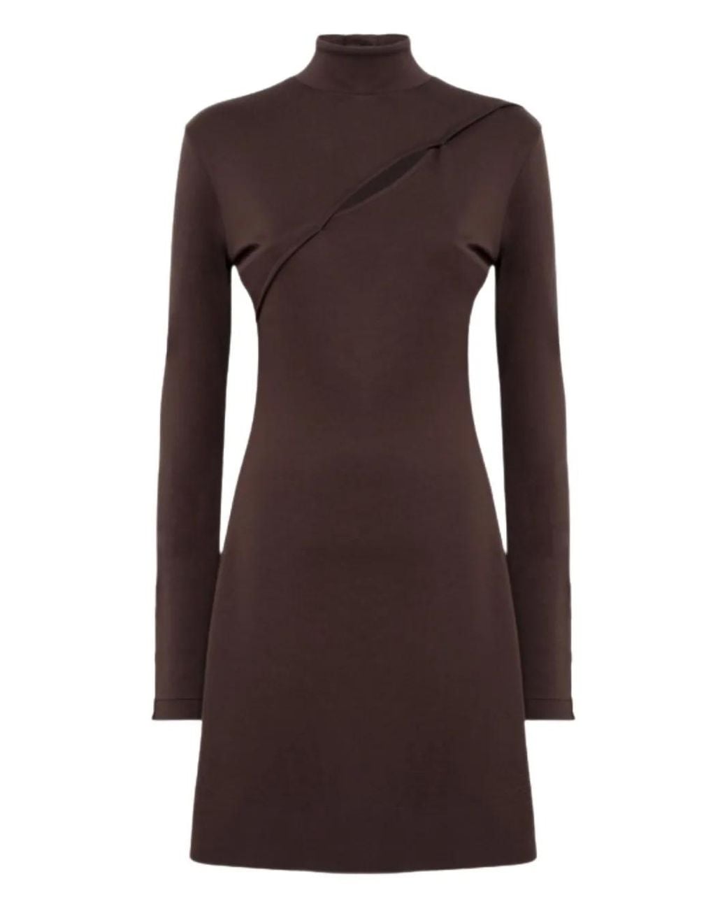 Blugirl Blumarine Brown Button Cutout Jersey Dress