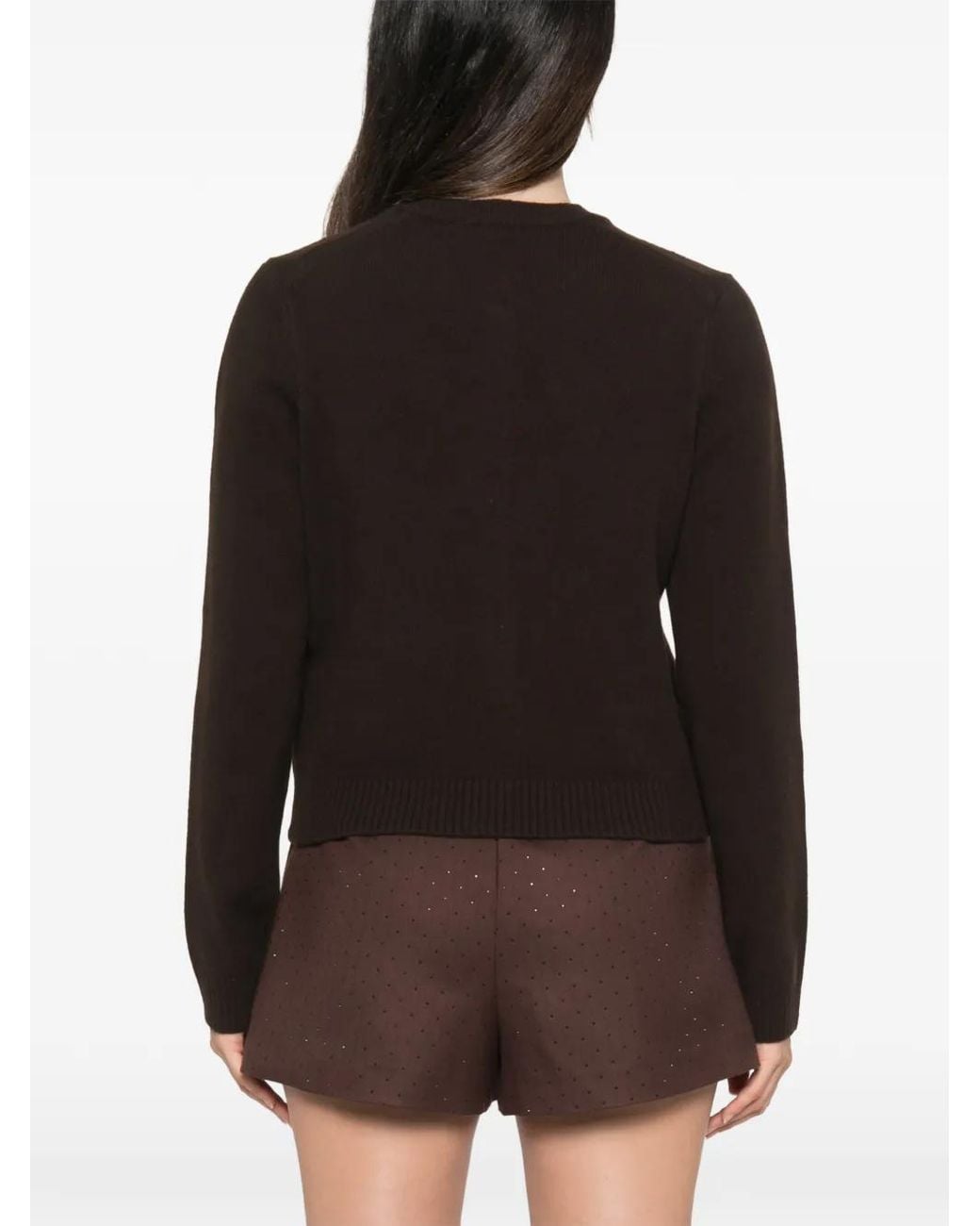 Maje Black Cardigan À Fleurs En Perles