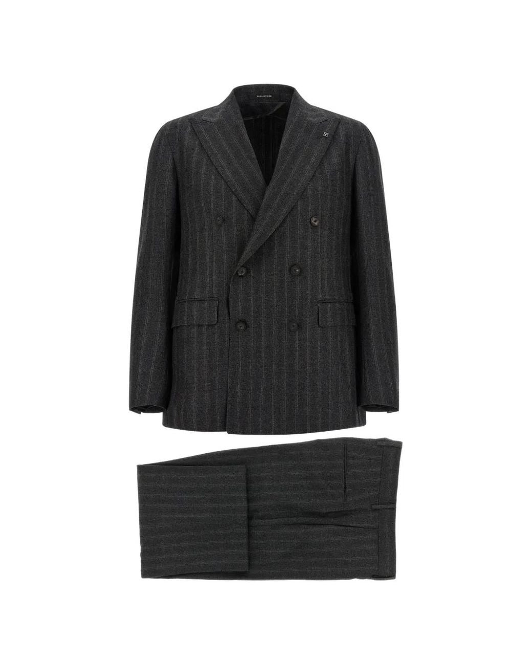 Tagliatore Black New York Pinstripe Double-Breasted Suit for men