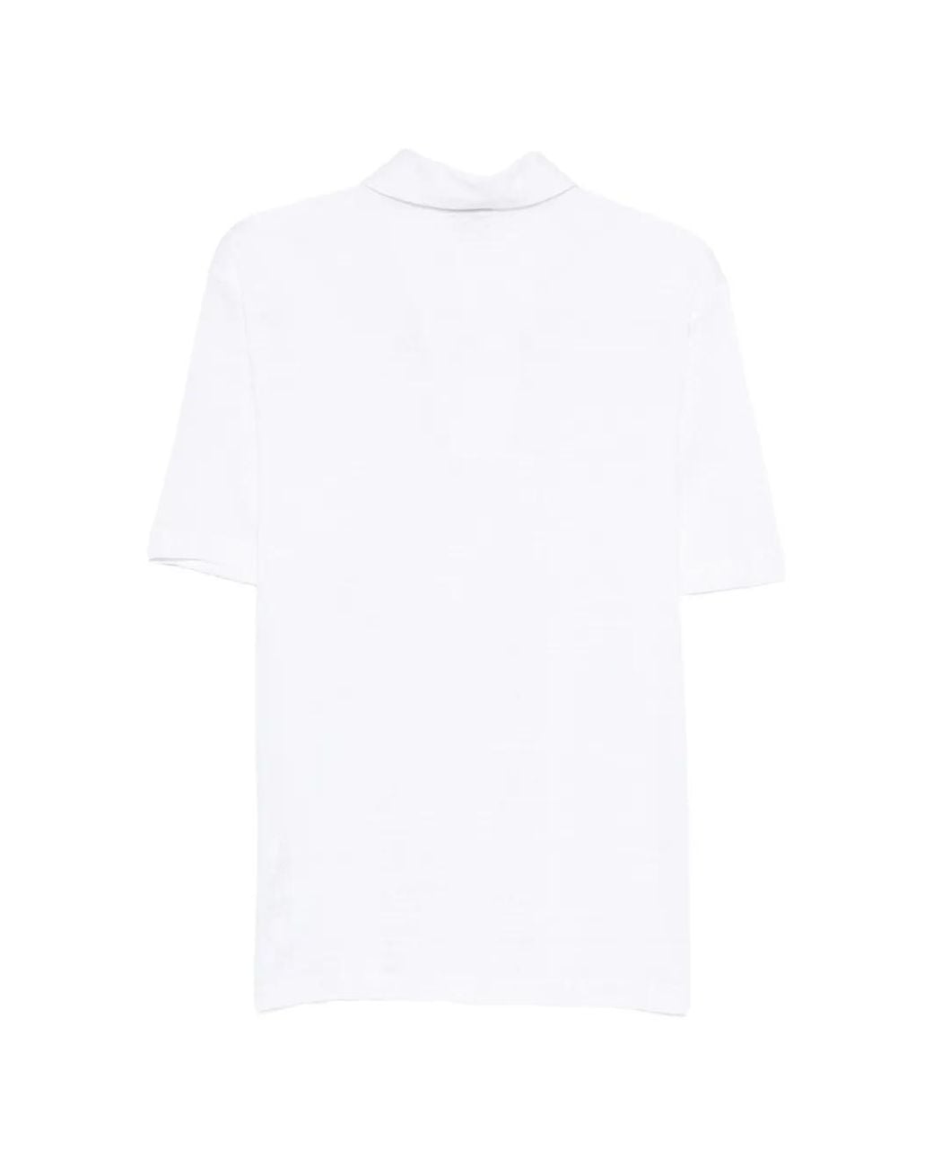 Gran Sasso White Logo-Patch Polo Shirt for men