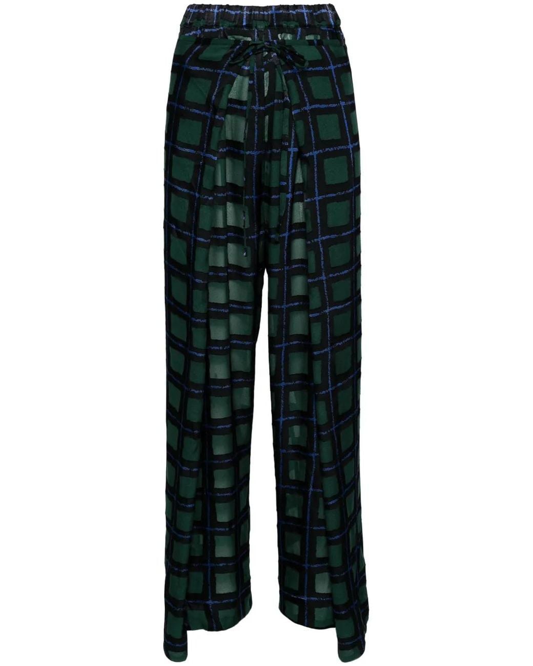 Henrik Vibskov Black Check-Pattern Straight Trousers