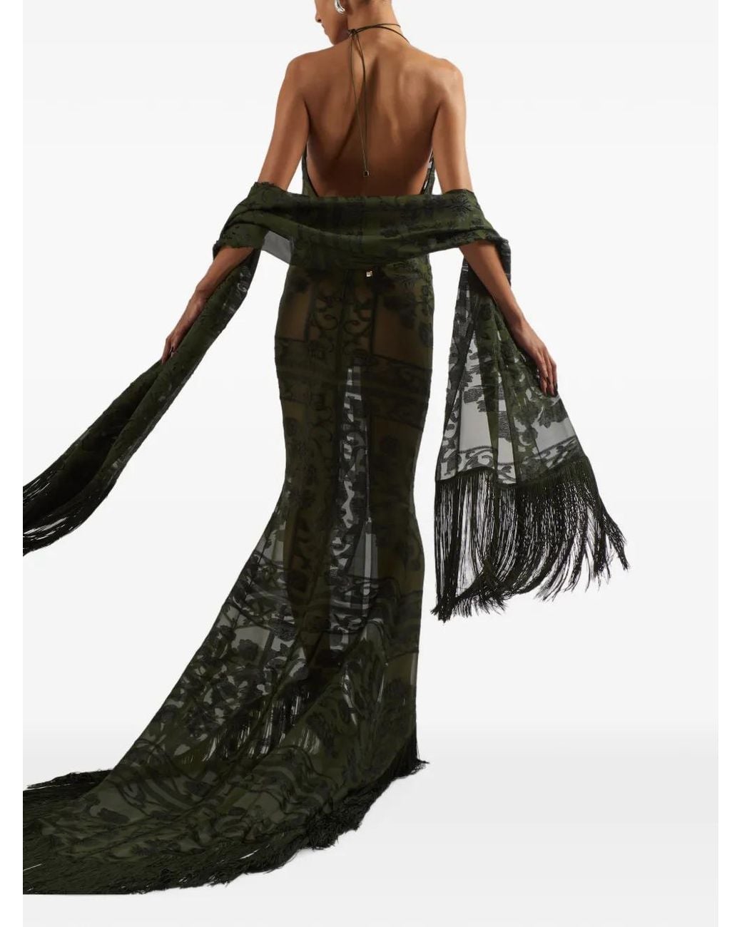 Taller Marmo Green Ming Fringed Devoré Stole