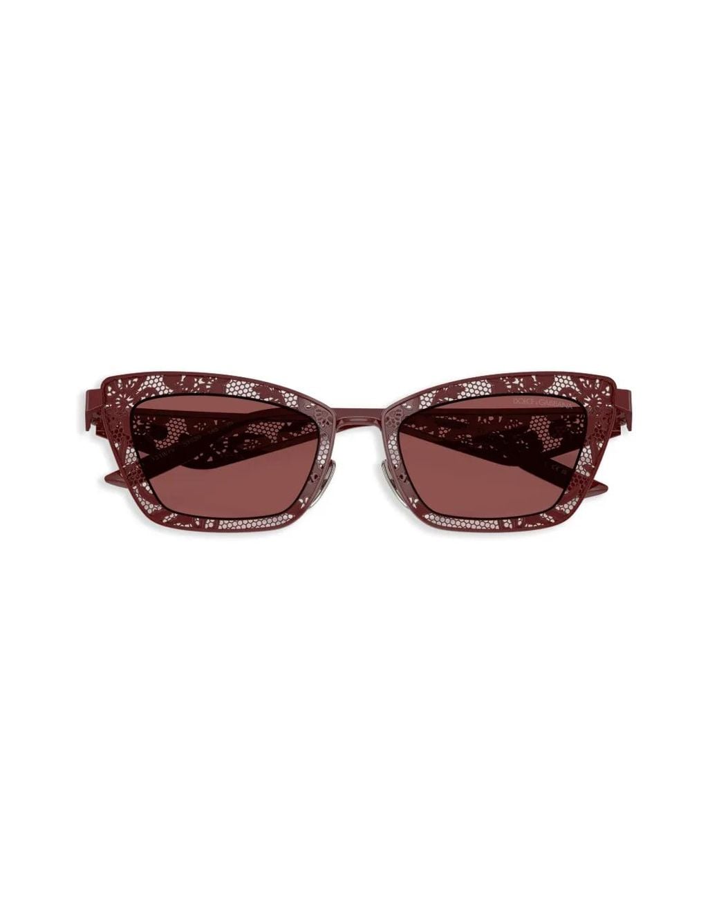 Dolce & Gabbana Red Floral Cat-Eye Sunglasses