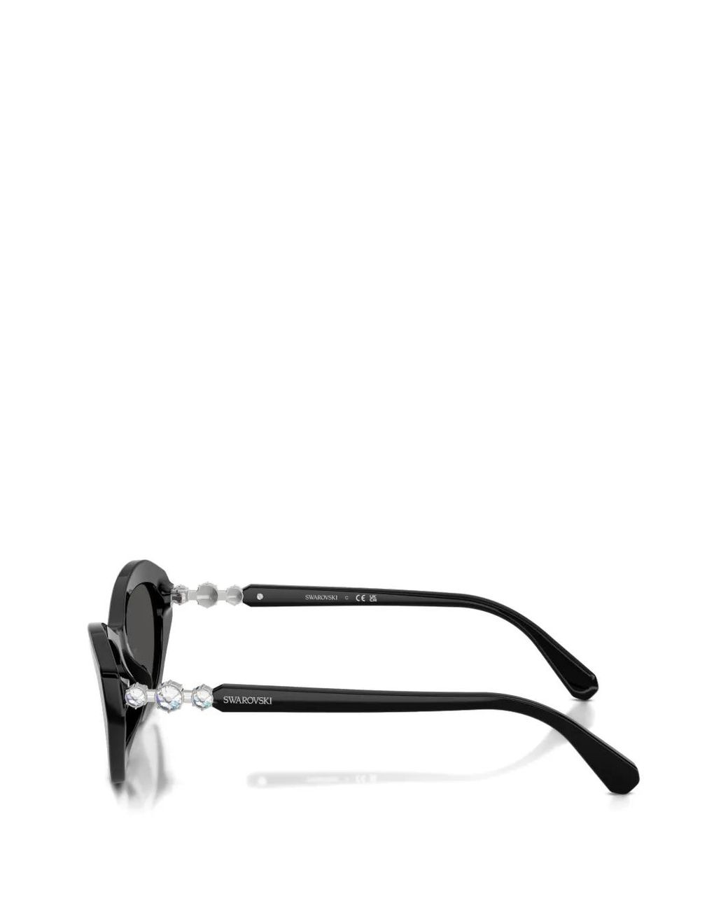 Swarovski Black Crystal-Embellished Geometric-Frame Sunglasses