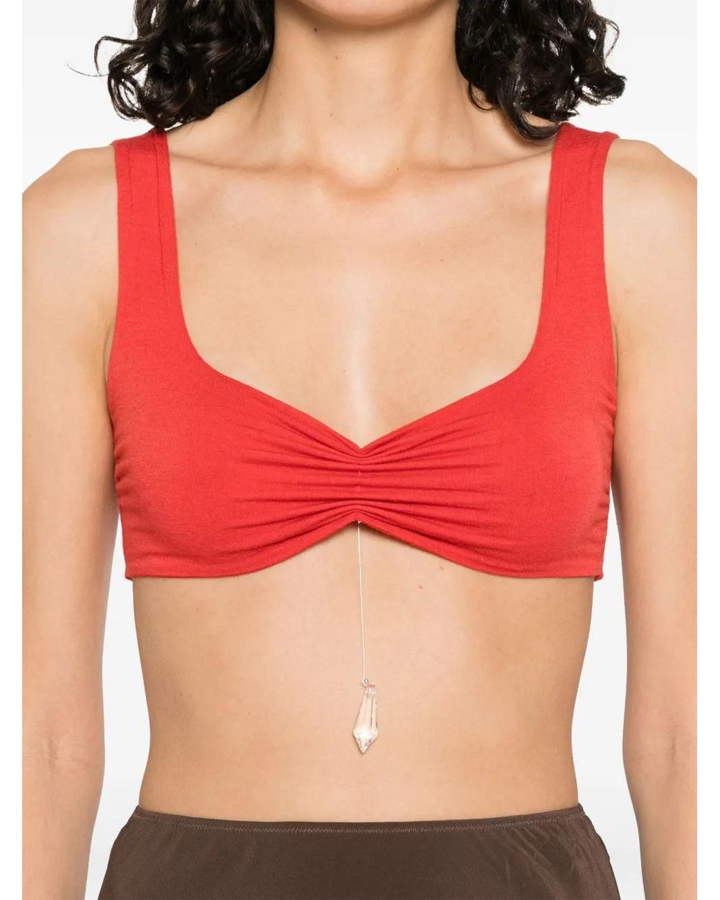 MANURI Gathered Cropped Top