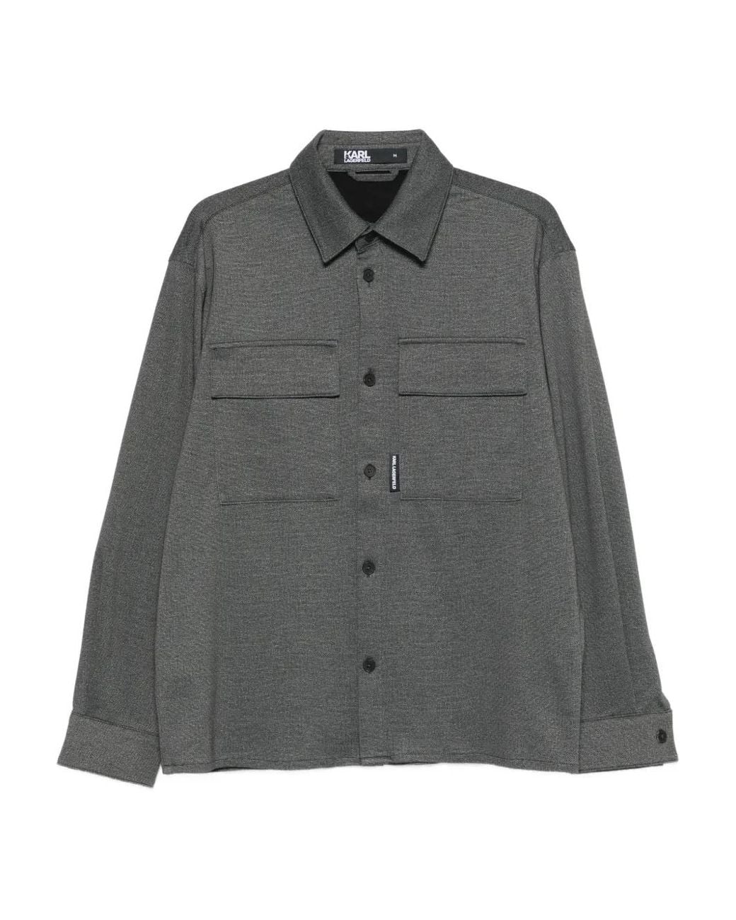 Karl Lagerfeld Gray Pocket Casual Shirt for men