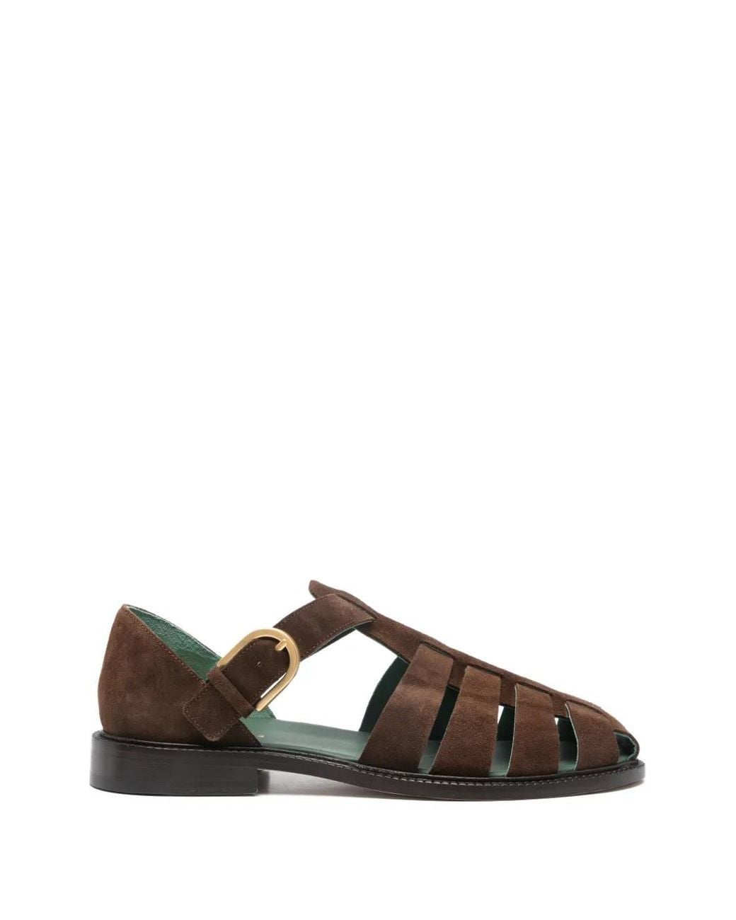 VINNY'S Brown Fisherman Buckle-Strap Sandals for men