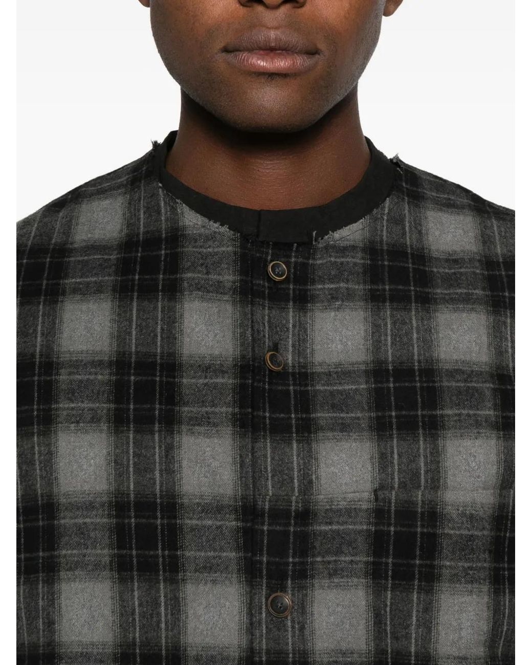 Camicia A Quadri di Individual Sentiments in Black da Uomo