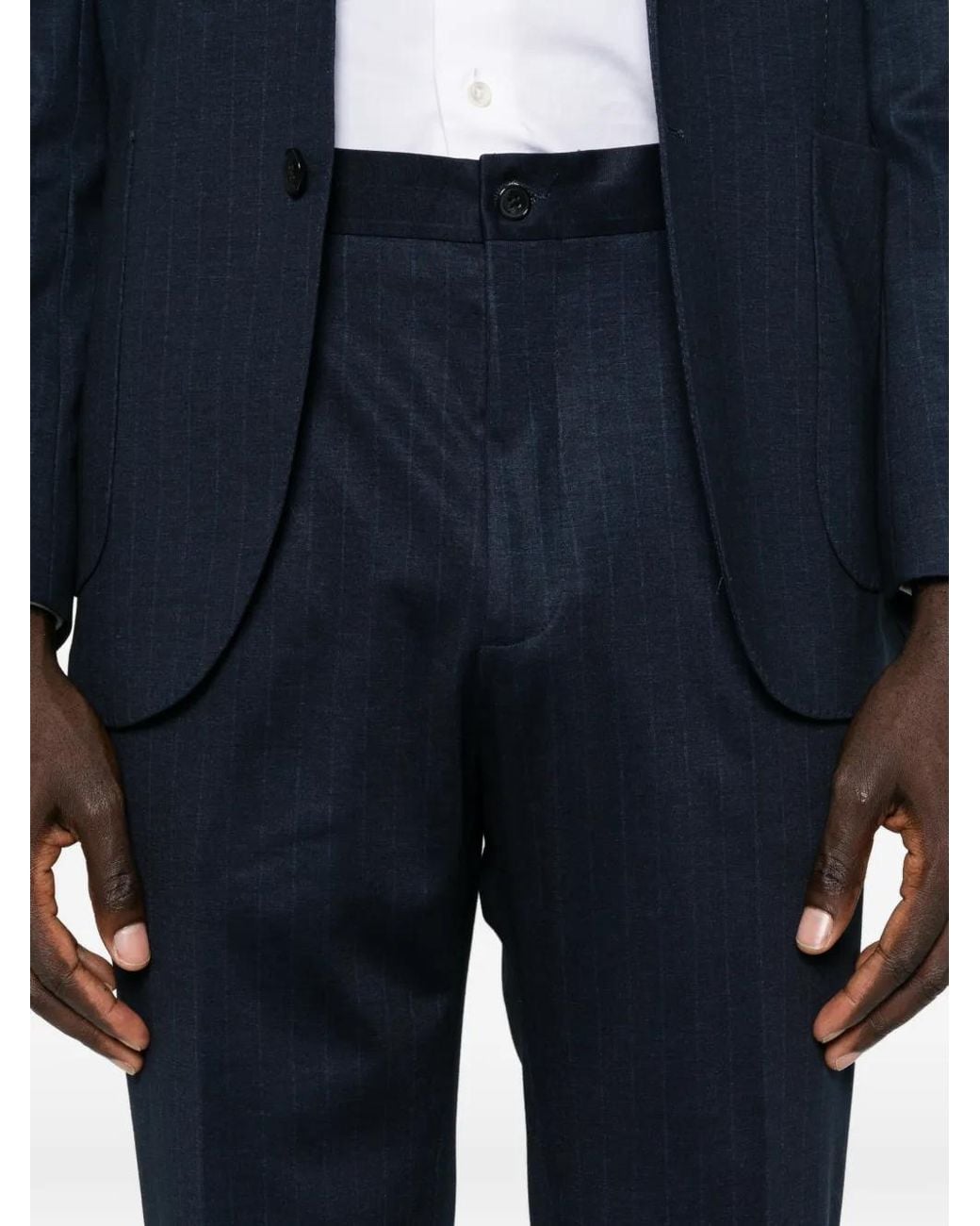 Manuel Ritz Blue Pinstripe Single-Breasted Suit for men