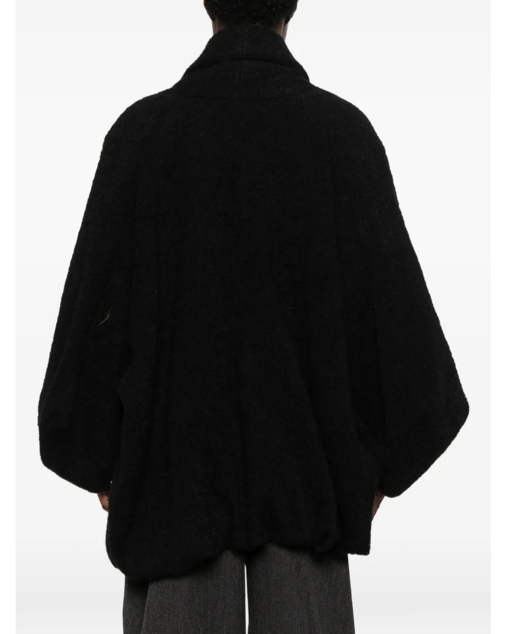 Uma Wang Black Knook Shawl-Collar Oversized Jacket