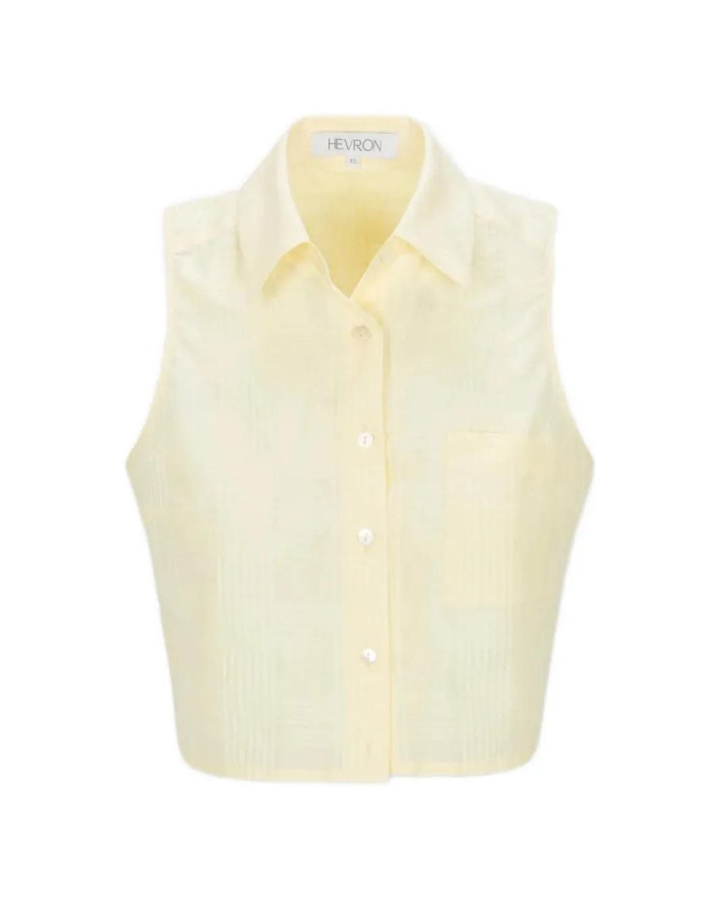 Hevron White Katja Plaid-Pattern Sleeveless Shirt