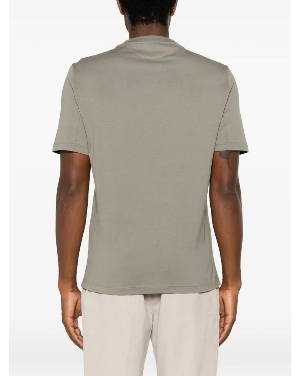 Brunello Cucinelli Gray Logo-print T-shirt for men