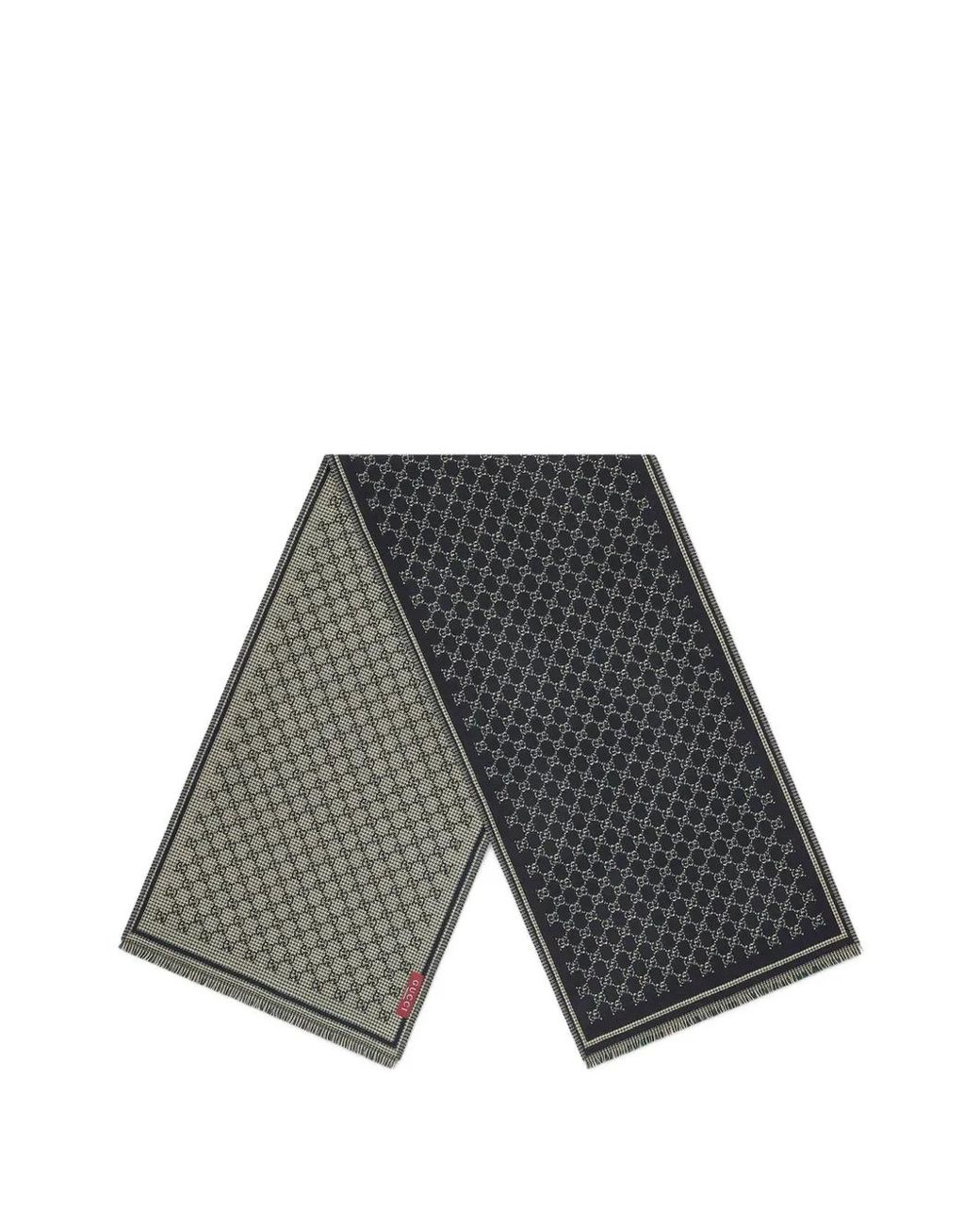 Gucci Gray Gg Wool Jacquard Scarf for men