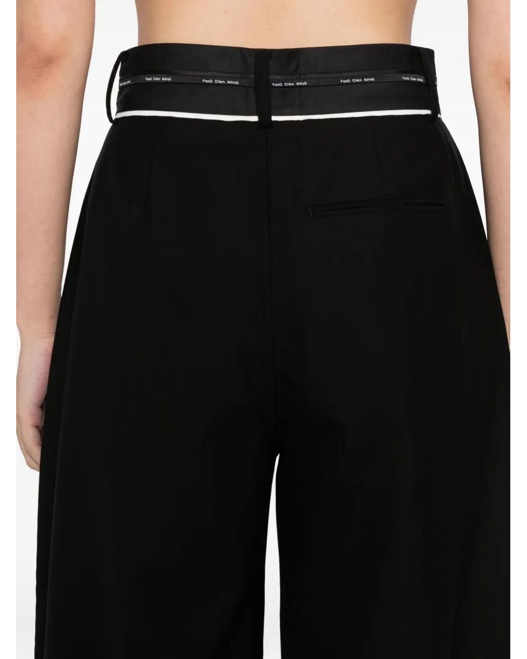 Feng Chen Wang Black Deconstructed Trousers for men