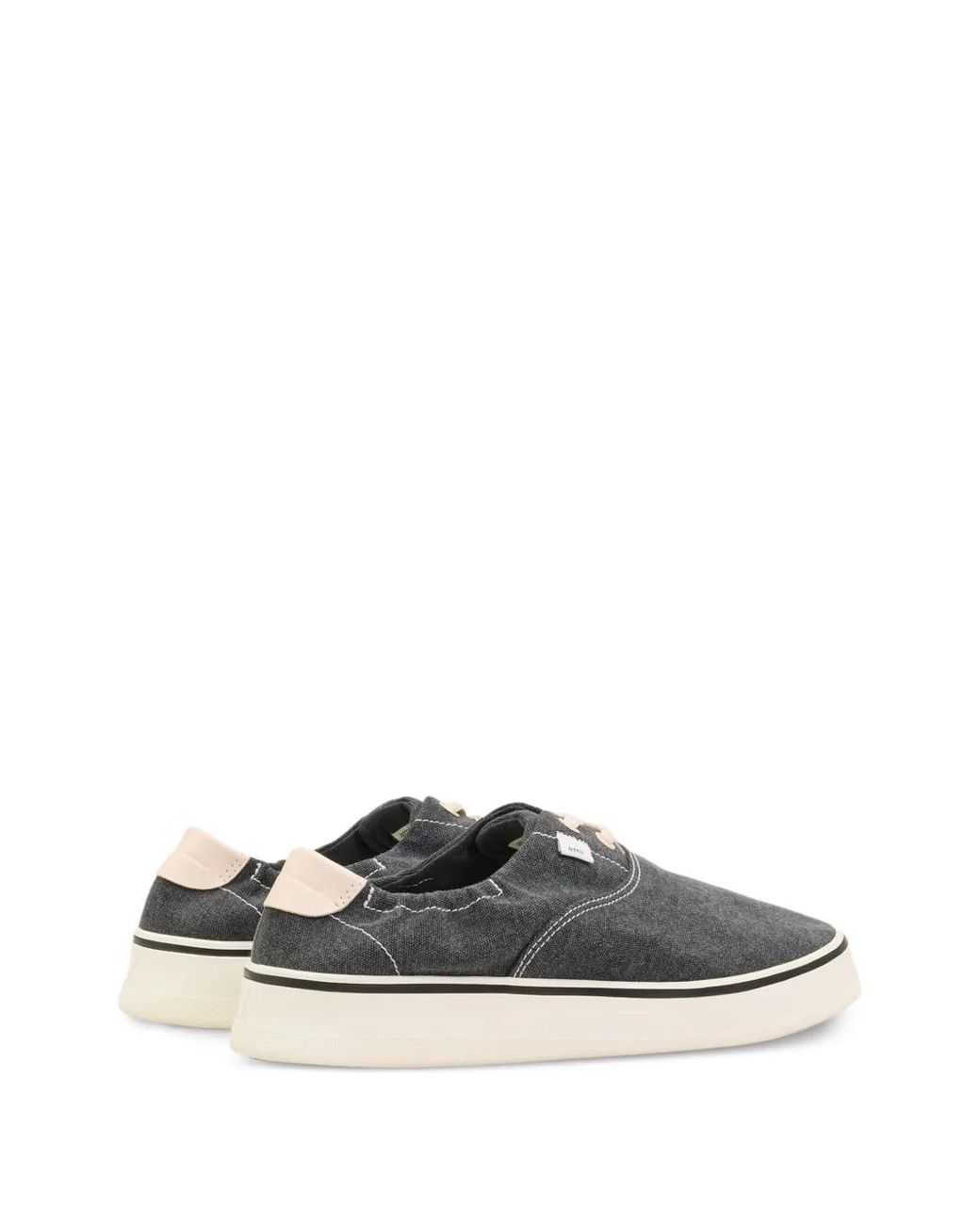 AMI Gray Tennis Washed-Effect Sneakers