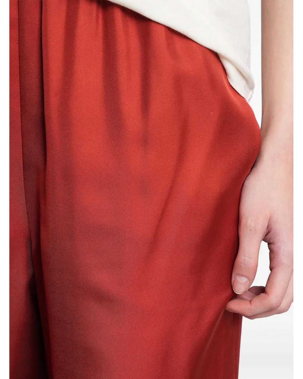 Loulou de Saison Red Zinia Elasticated-Waistband Shorts