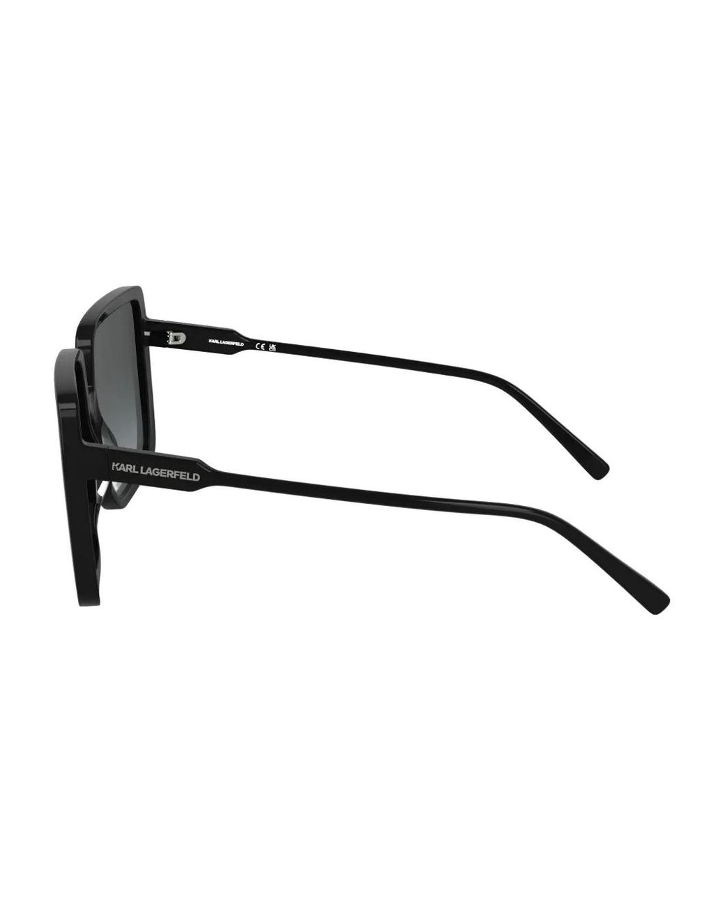 Karl Lagerfeld Black Rectangle-Frame Sunglasses