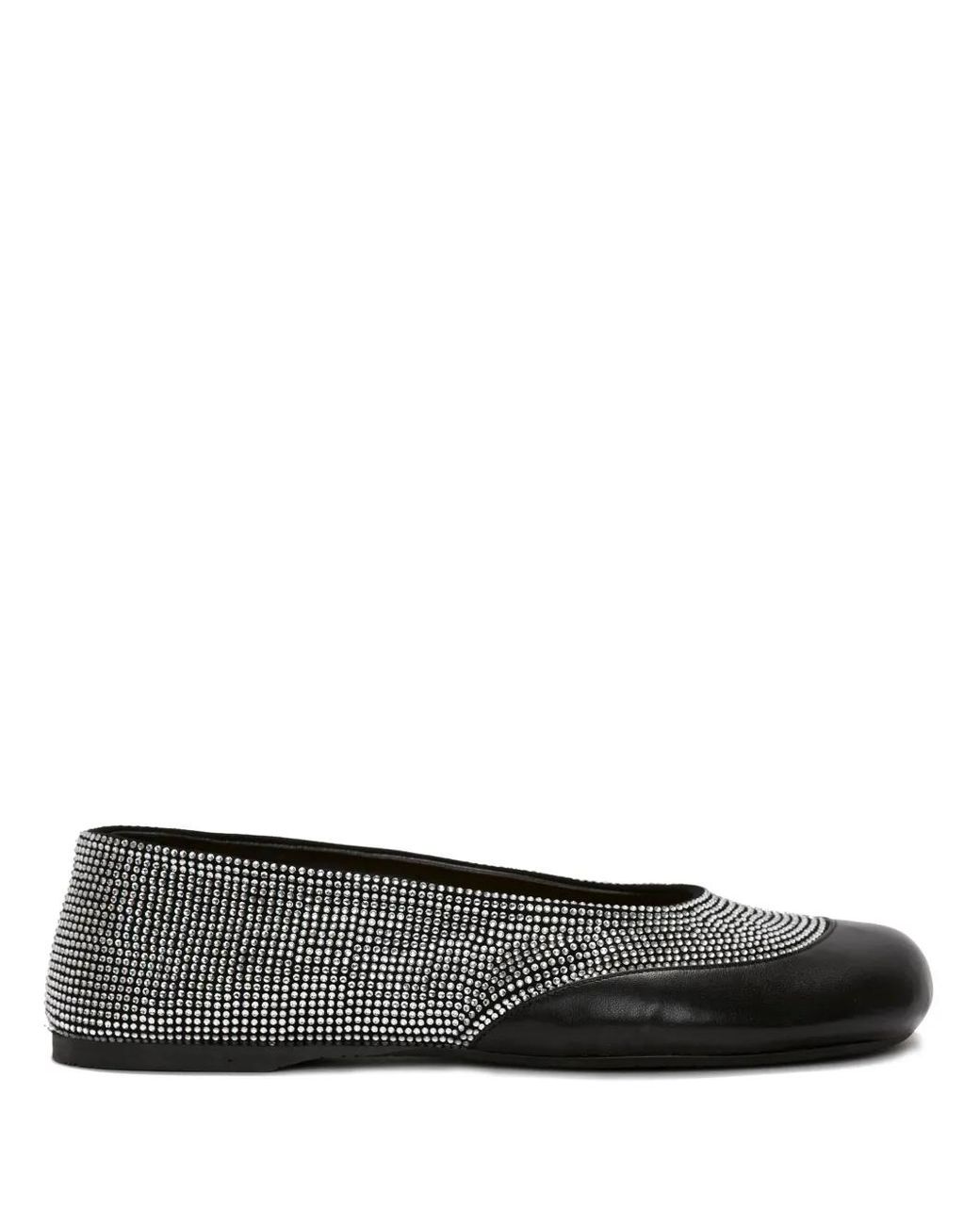 J.W. Anderson Black Crystal-Embellished Ballerina Flats