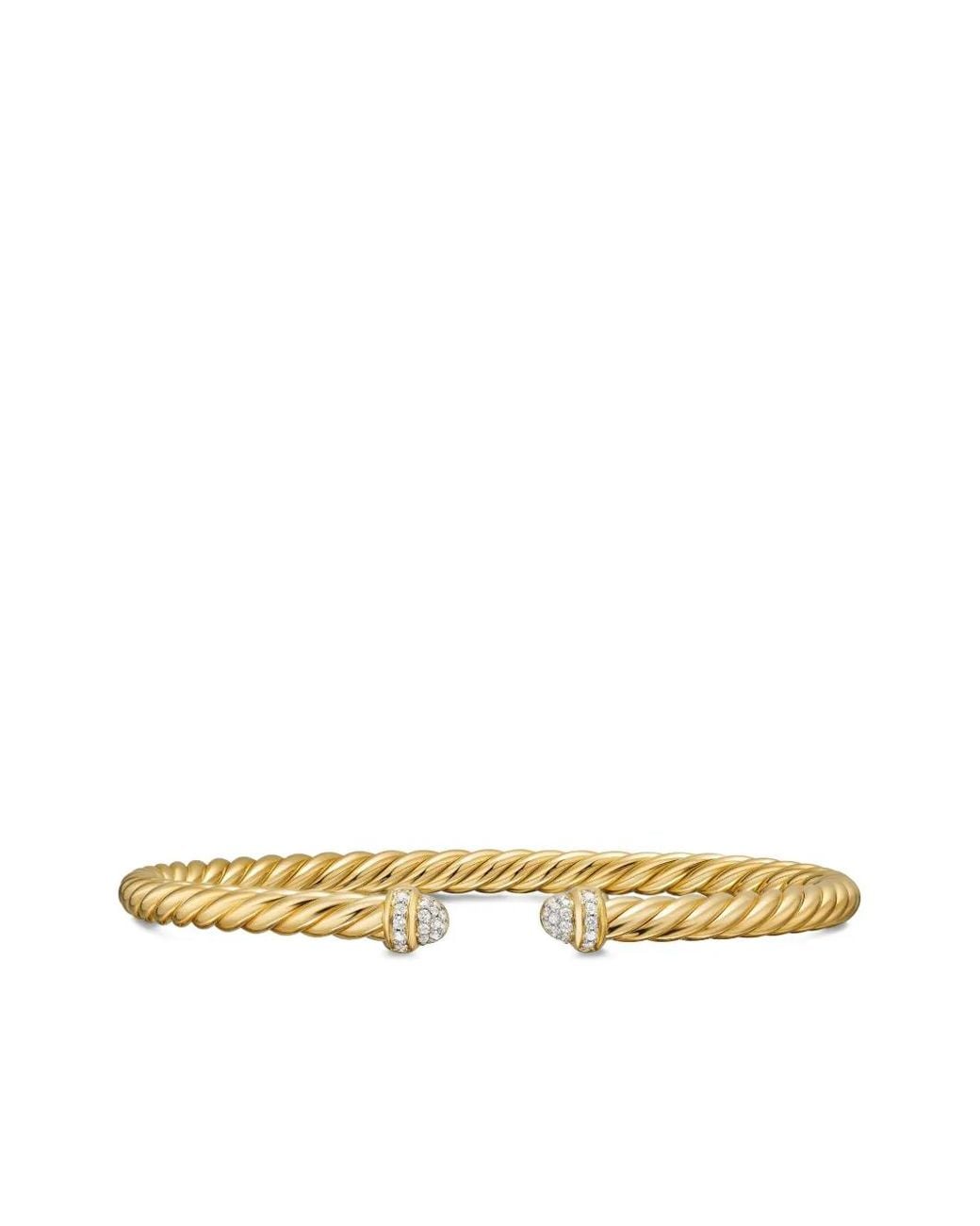 David Yurman Metallic 18K Cablespira Flex Diamond Bangle