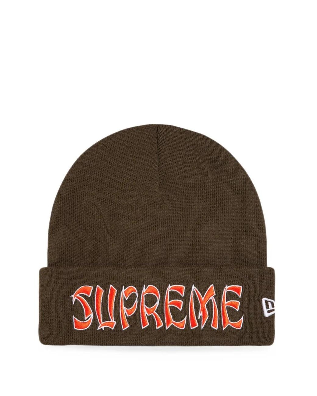 Supreme Brown X New Era Action Beanie Hat for men