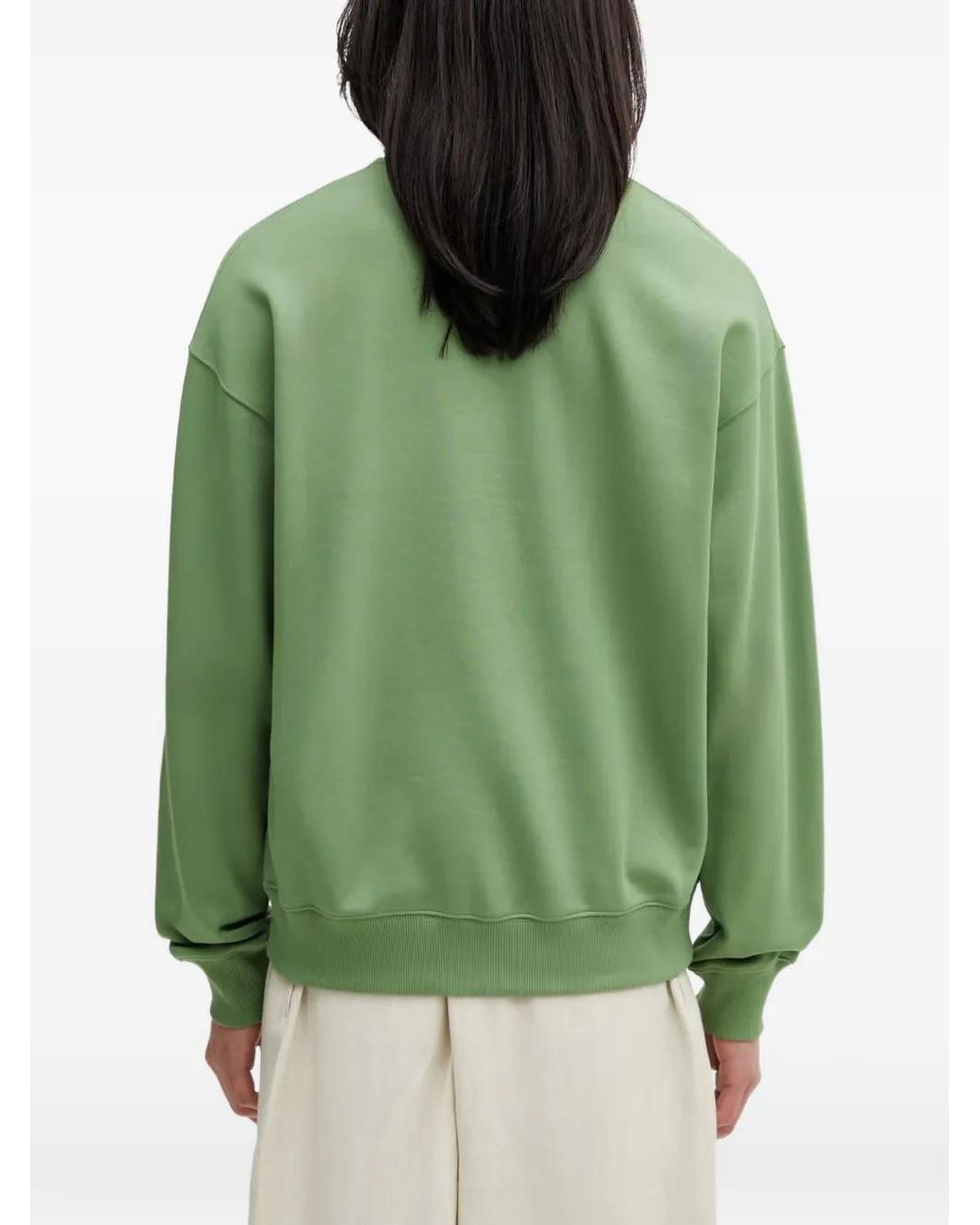 Lacoste Green Embroidered Fleece Sweatshirt for men