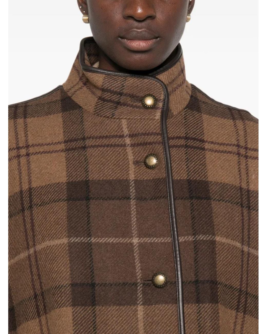 Barbour Brown Cape Judith À Motif Tartan