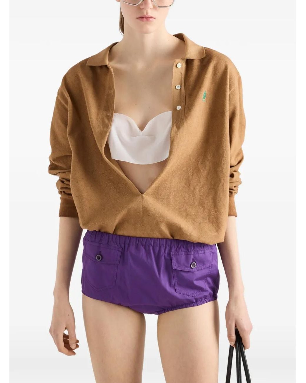 Prada Purple Poplin Shorts