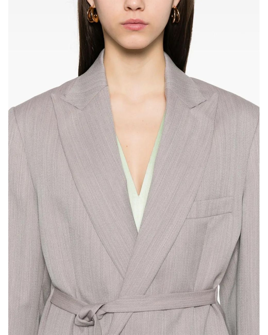 Victoria Beckham White Tailored Belted Blazer