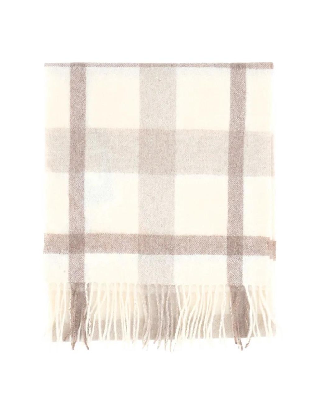 Purotatto White Check Cashmere Scarf